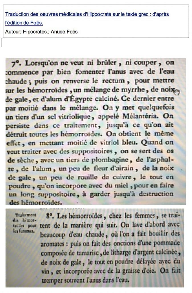 Une Histoire de la Colo-Proctologie 19 18 Traduction d'Hippocrate 2